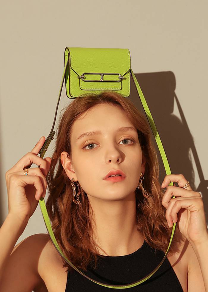 🎁 Mirelle leather Mini  Bag - Light Green (100% off)
